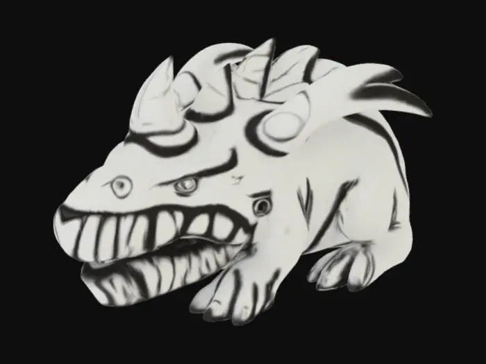 3D model for Grinning Beast, #SketchTo3D#