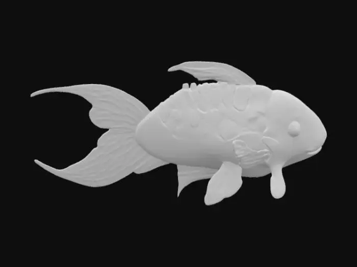 3D model for Blue Koi Sketch, #SketchTo3D#