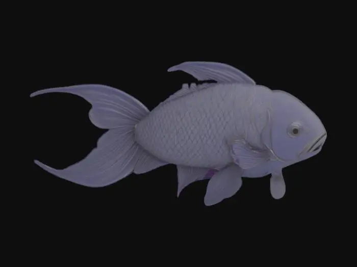 3D model for Blue Koi Sketch, #SketchTo3D#