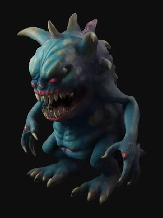 3D model for Monster with mouths all over its body 