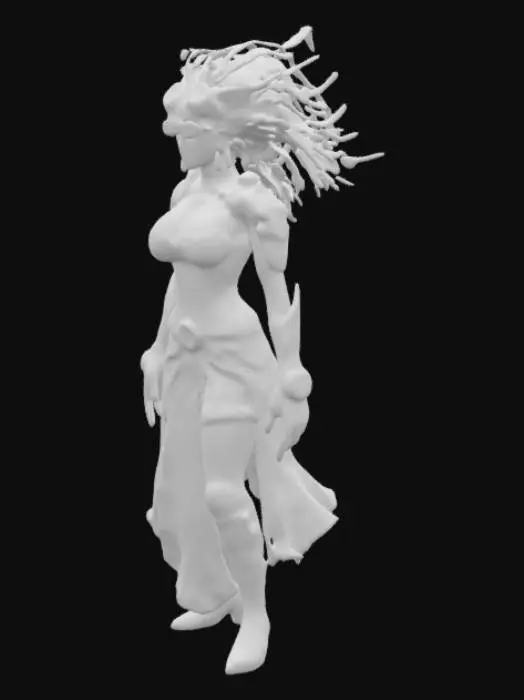 3D model for Sci-Fi, Geiger lady with  mechanical parts , Steampunk, Full Body