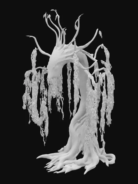 3D model for #garden#, weeping willow monster 