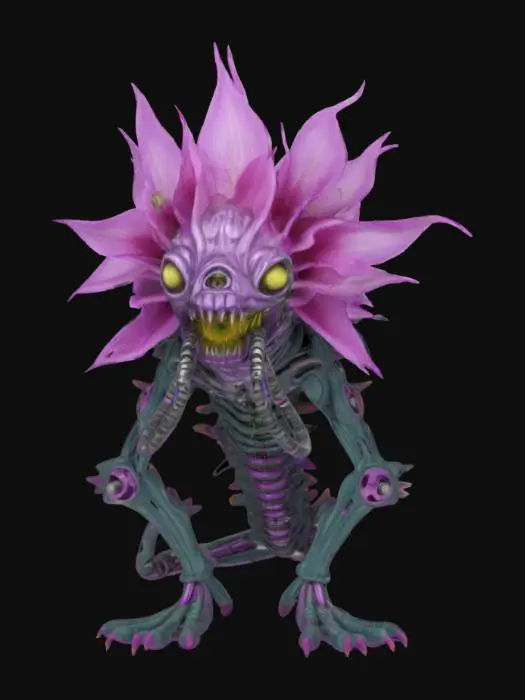 3D model for #garden#, biomechanical flower monsters 