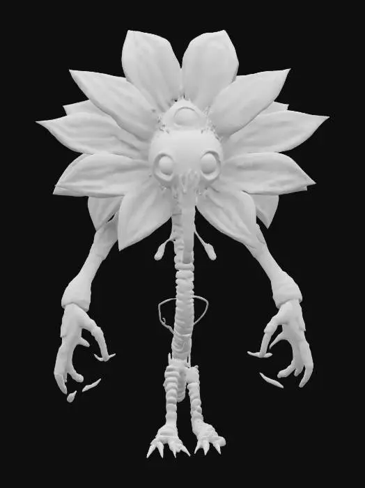 3D model for #garden#, biomechanical flower monsters 