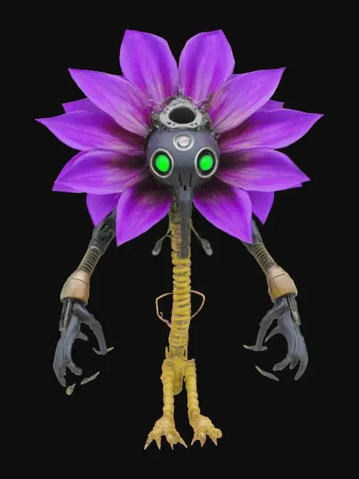3D model for #garden#, biomechanical flower monsters 