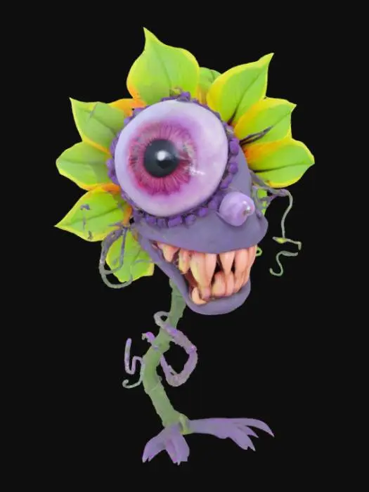 3D model for  flower monster one big eyeball, #garden#