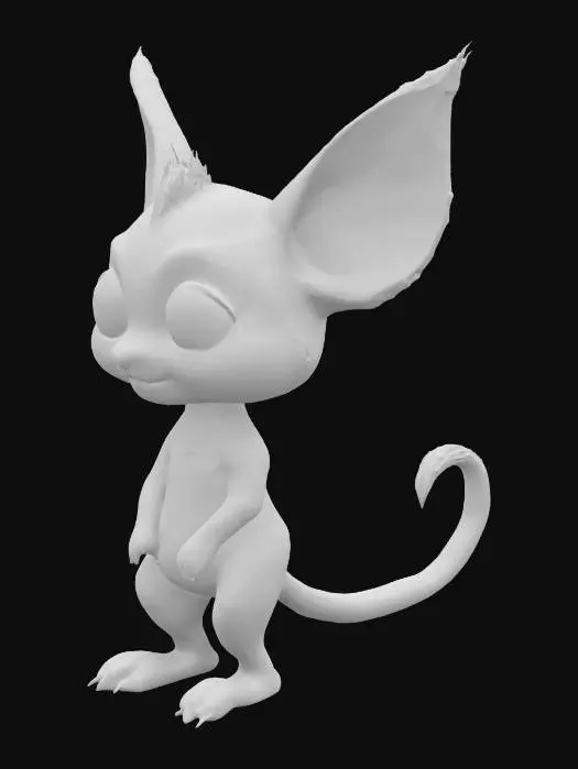 3D model for Cute forest creature.  Cat aye aye hybrid 