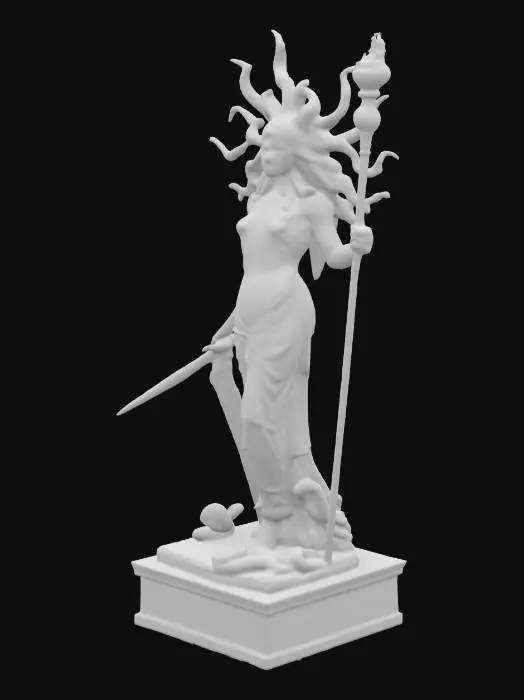 3D model for #AroundTheWorld#,  the statue of liberty but 
 medusa 
