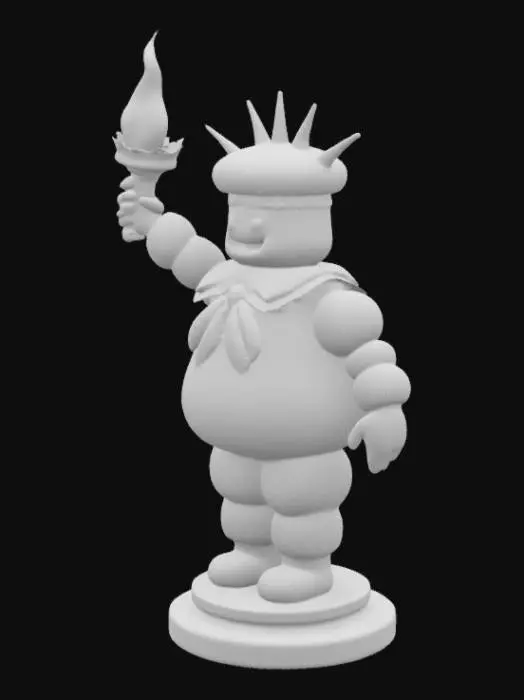 3D model for #AroundTheWorld#, statue of Liberty but it's the stay puft marshmallow man