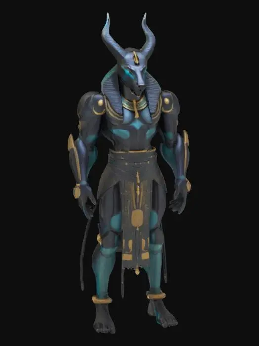 3D model for #AroundTheWorld#,
Egyptian statue of Anubis biomech