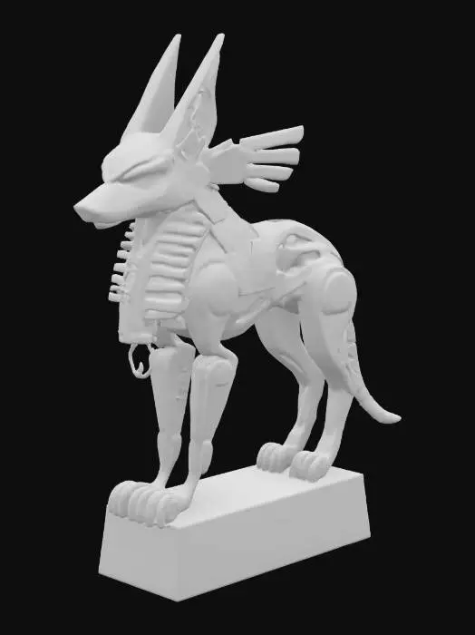 3D model for #AroundTheWorld#,
Egyptian statue of Anubis biomech