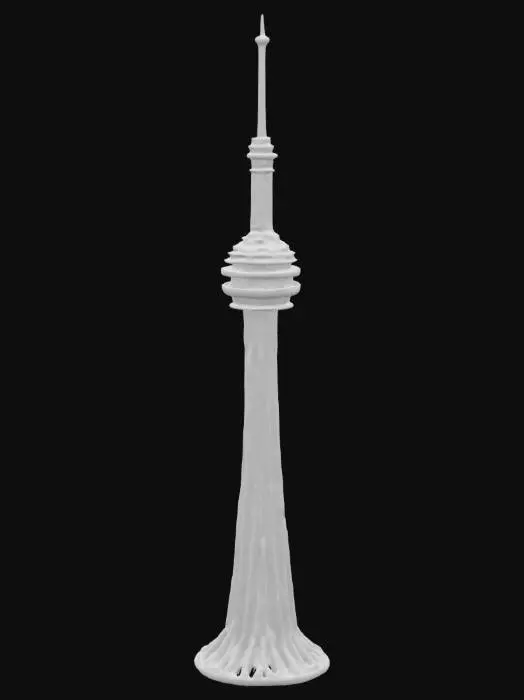 3D model for [Toronto] CN Tower made out of red twizzlers , #AroundTheWorld#