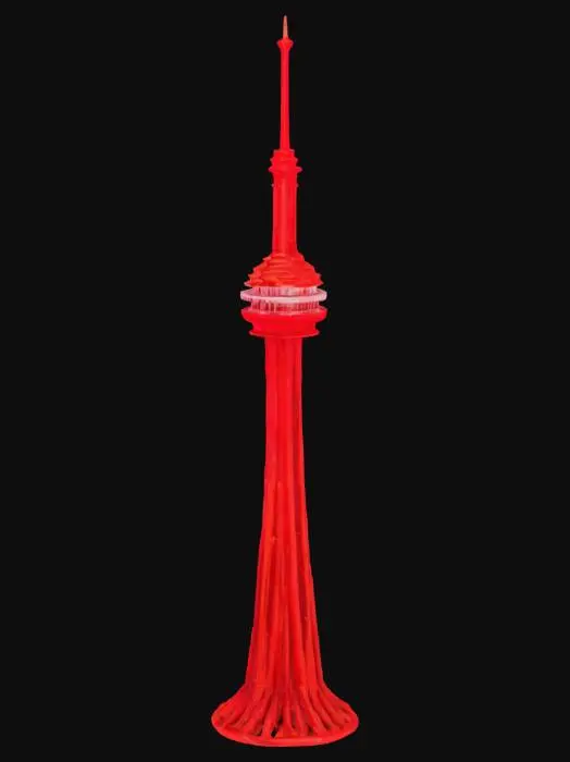 3D model for [Toronto] CN Tower made out of red twizzlers , #AroundTheWorld#
