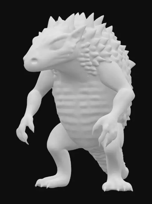 3D model for #AroundTheWorld#, 
creature that can survive extreme heat created by science looks like a pangolin with spikes around its body and sharp claws that can tunnel through rock
