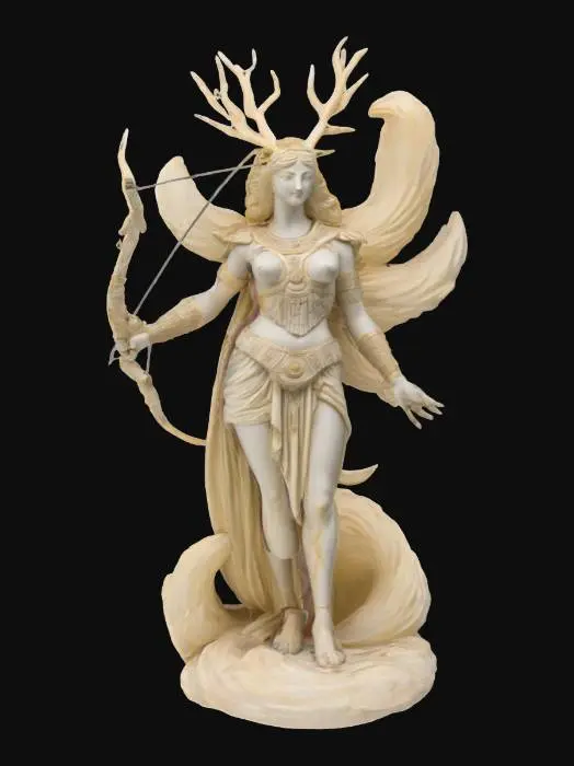 3D model for #AroundTheWorld#,  statue of Artemis fused with a nine tailed fox
