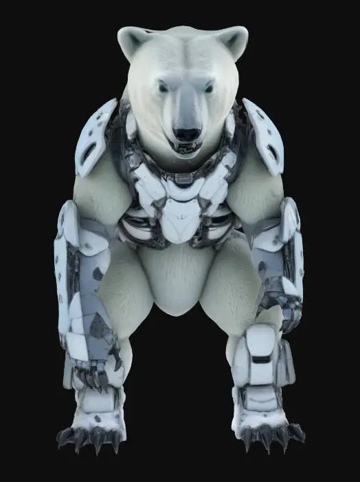 3D model for [Antarctica]#AroundTheWorld#,polarbear cyborg monster ,