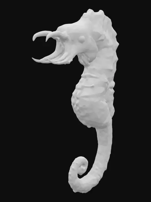 3D model for Vibrant Fantasy Seahorse, #ocean#