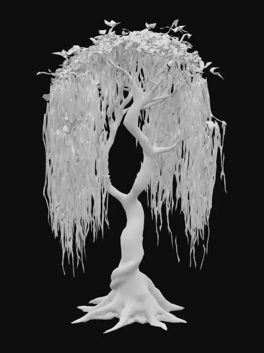3D model for Biomechanical tree weeping willow bioluminescent leaves