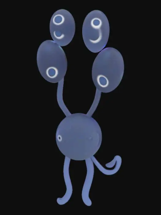 3D model for Blue Alien Doodle, #SketchTo3D#