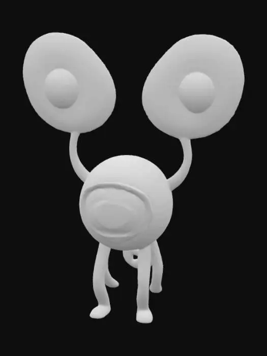 3D model for Blue Alien Doodle, #SketchTo3D#