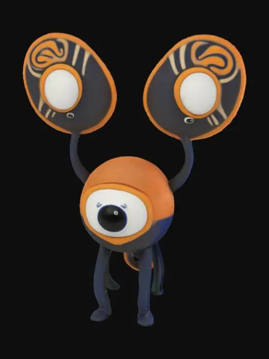 3D model for Blue Alien Doodle, #SketchTo3D#