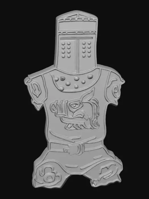 3D model for Kneeling Knight Enamel Pin, #Halloween2025#