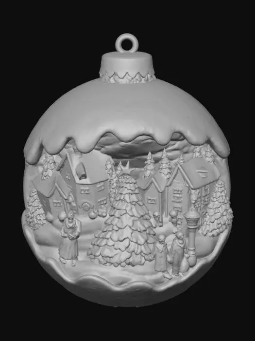 3D model for Ornamental Winter Village Scene