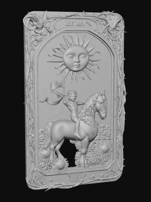 3D model for The Sun Tarot Card