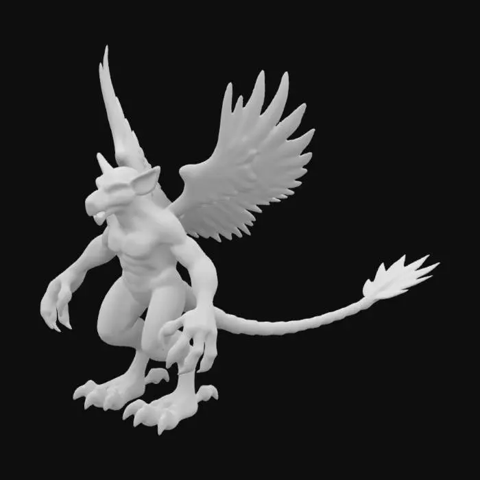 3D model for Cheetah with the head,, wings and tail of an eagle. Cheetah spots. Talons on the front feet and paws for the back feet. Cheetah ears