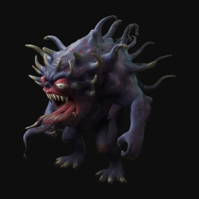 3D model for Monster with mouths all over its body 