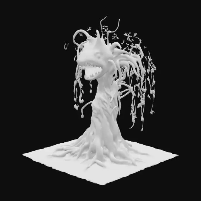 3D model for #garden#, weeping willow monster 