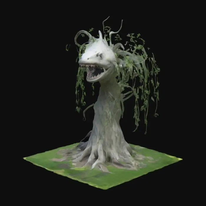 3D model for #garden#, weeping willow monster 