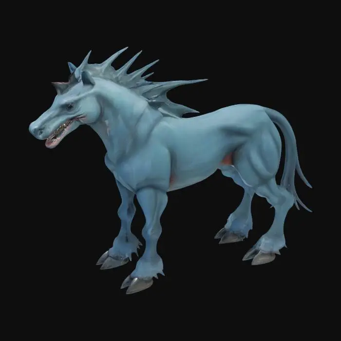3D model for Shark faced horse with clawed feet. Muscular scary.