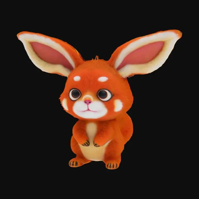 3D model for Bunny red panda hybrid 