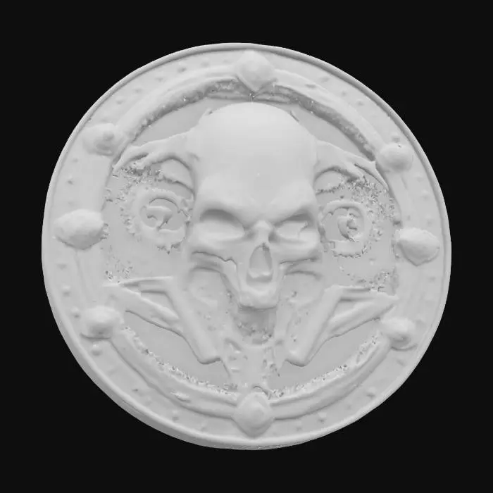3D model for #emblem#, alien, creature hr giger style biomech coin
