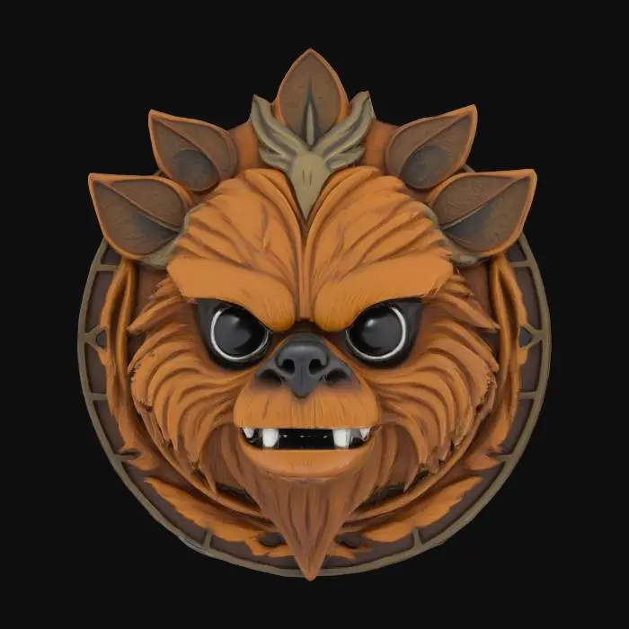 3D model for #emblem#, ewok emblem 