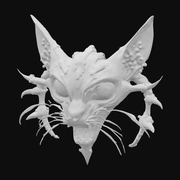 3D model for #emblem#, cat hr giger inspired emblem 