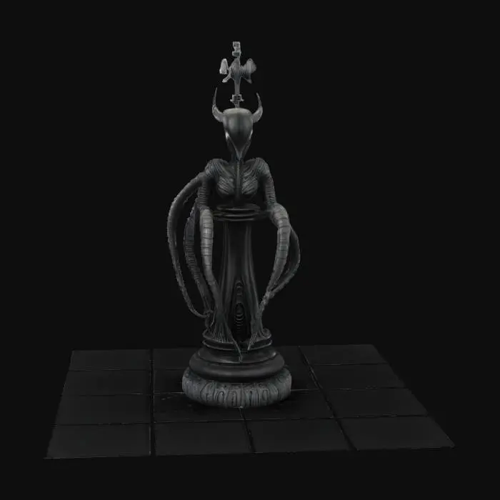 3D model for Hr giger inspired queen chess piece