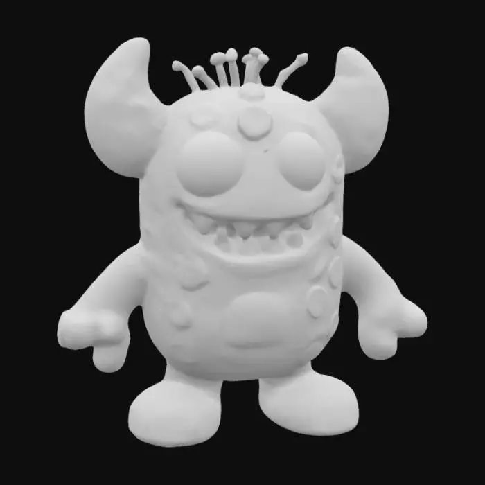 3D model for Button Monster, #SketchTo3D#