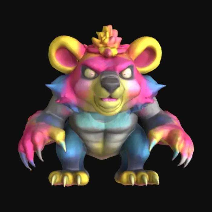 3D model for Fuzzy Beastling, #SketchTo3D#