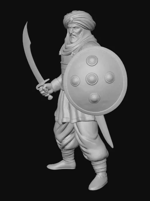 3D model for Warrior with Turban