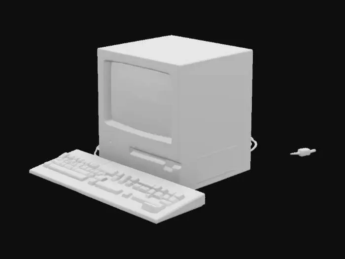 3D model for an old pc and a keyboard