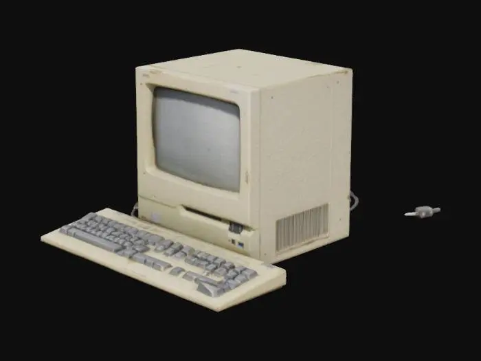 3D model for an old pc and a keyboard