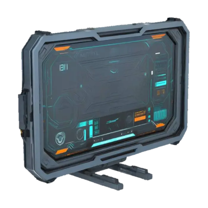 sci-fi monitor, hard surface, extremely realistic, detailed texture, clean… 3D model, vytvořený pomocí AI