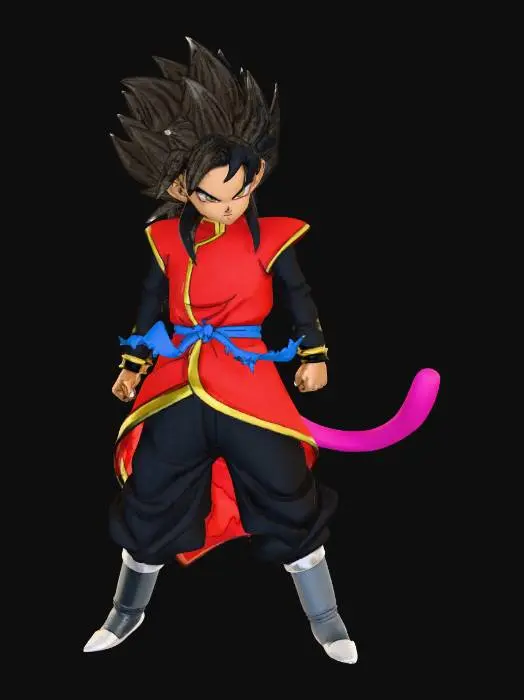 3D model for Crimson Saiyan Warrior