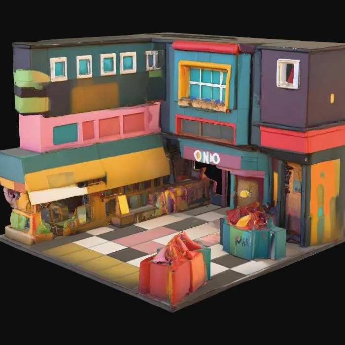3D model for Colorful Shopping Street