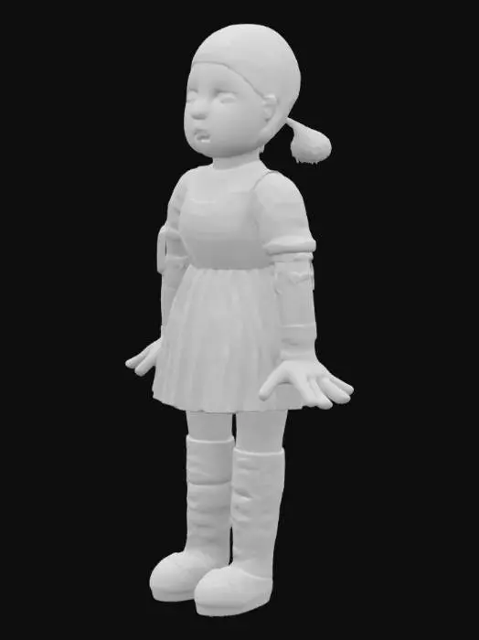 3D model for Doll in Orange Dress