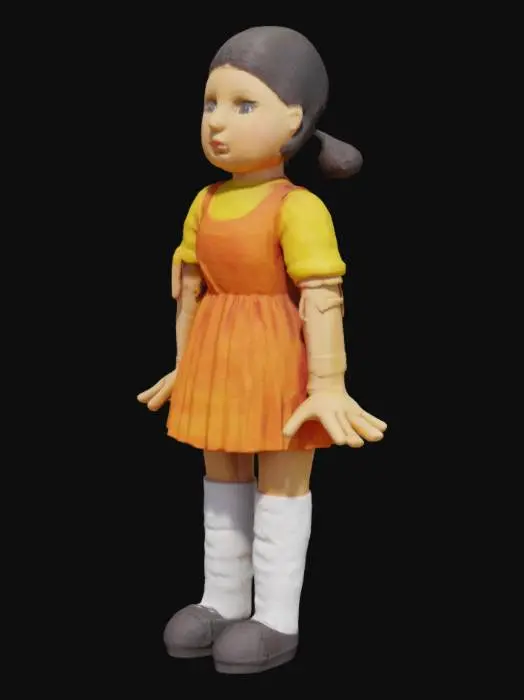 3D model for Doll in Orange Dress