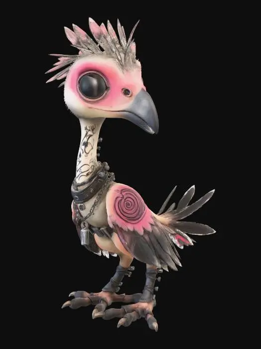 3D model for Inked Punk Ostrich