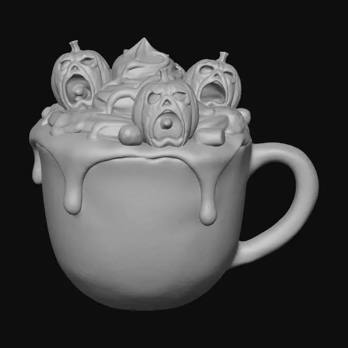 3D model for #Halloween2025#,Haunting Cocoa Delight